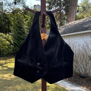 Express Black Velvet Halter Vest Tank Top
